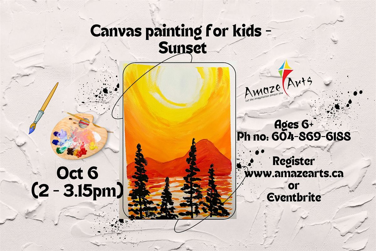 Canvas painting for kids - Sunset