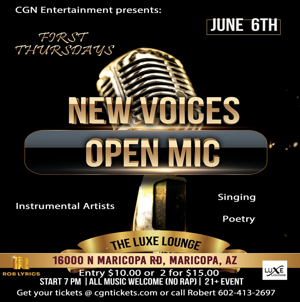 First Thursdays- New Voices Open Mic