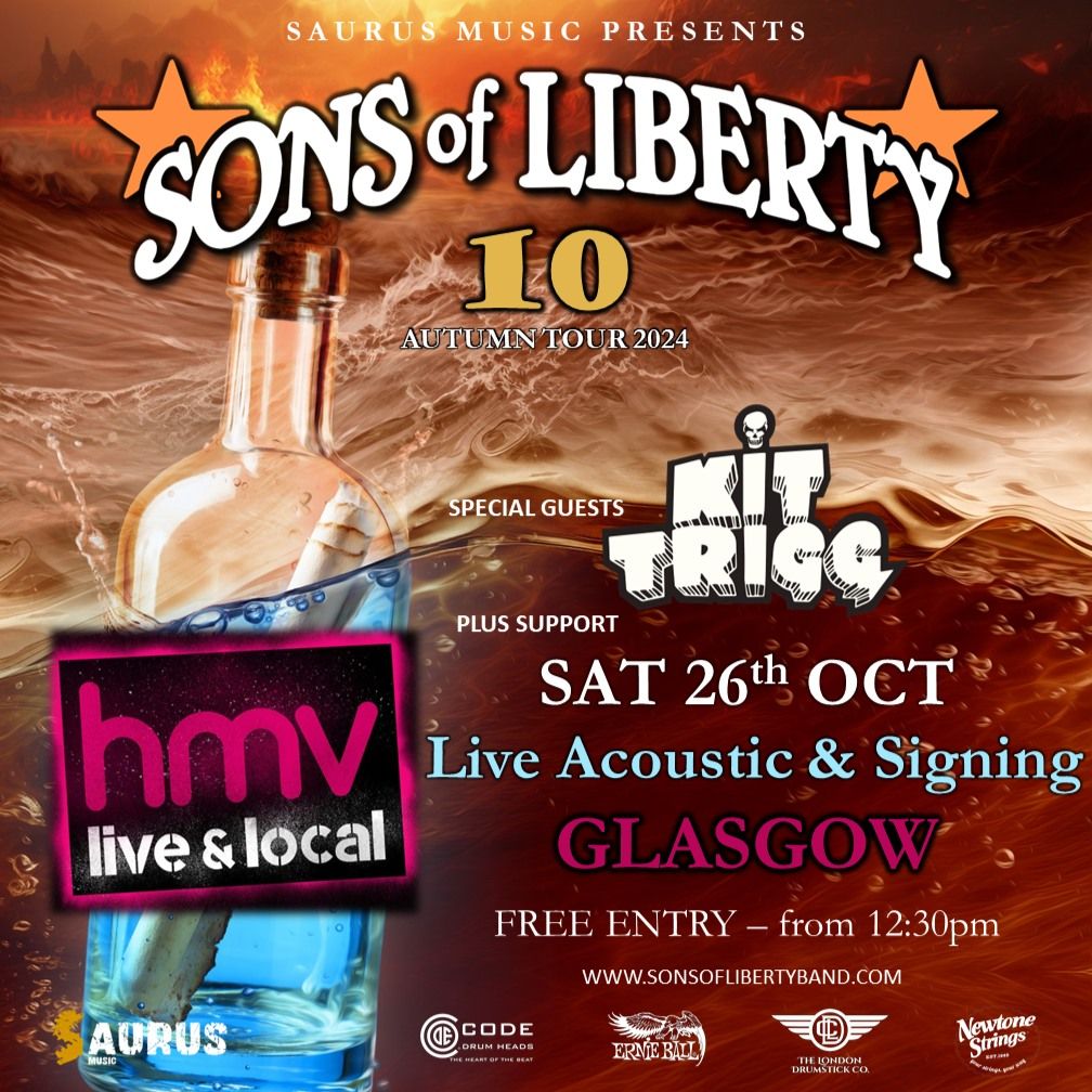 Sons of Liberty plus Kit Trigg plus support - Acoustic and Signing at HMV Glasgow