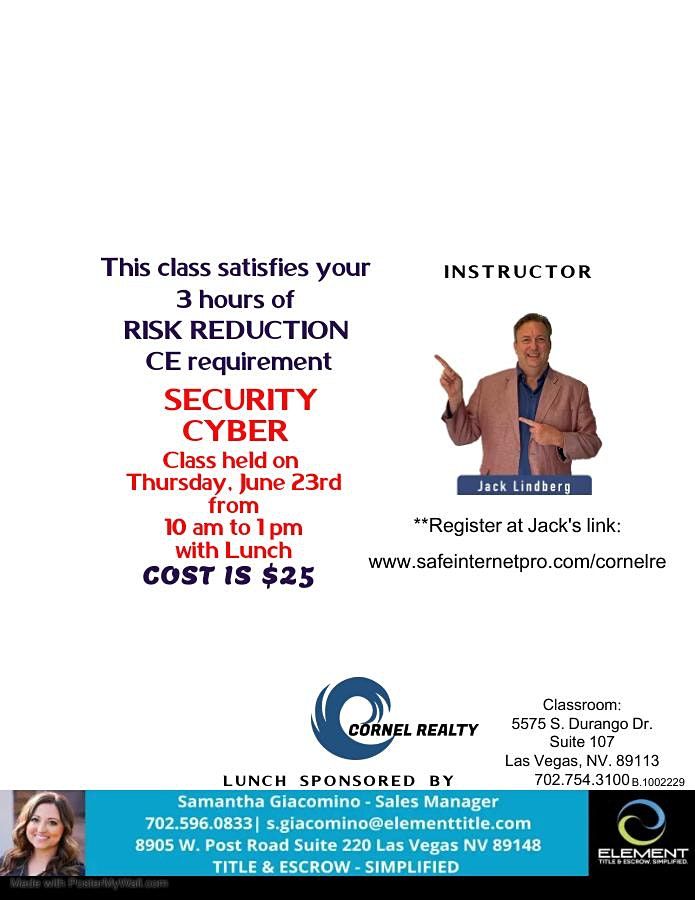 CYBER Security (Risk Reduction), Cornel Realty, Las Vegas, 23 June 2022