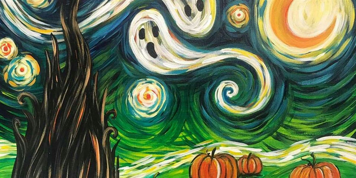 Van Gogh's Starry Night - Halloween  - Paint and Sip by Classpop!\u2122