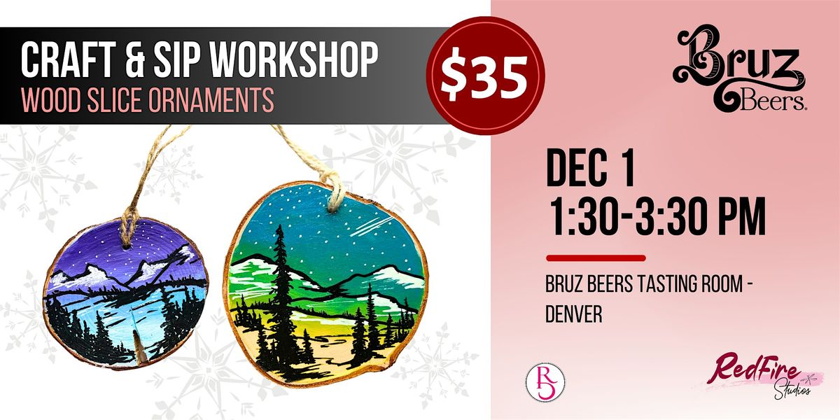 Wood Slice Ornament Workshop at Bruz Beers