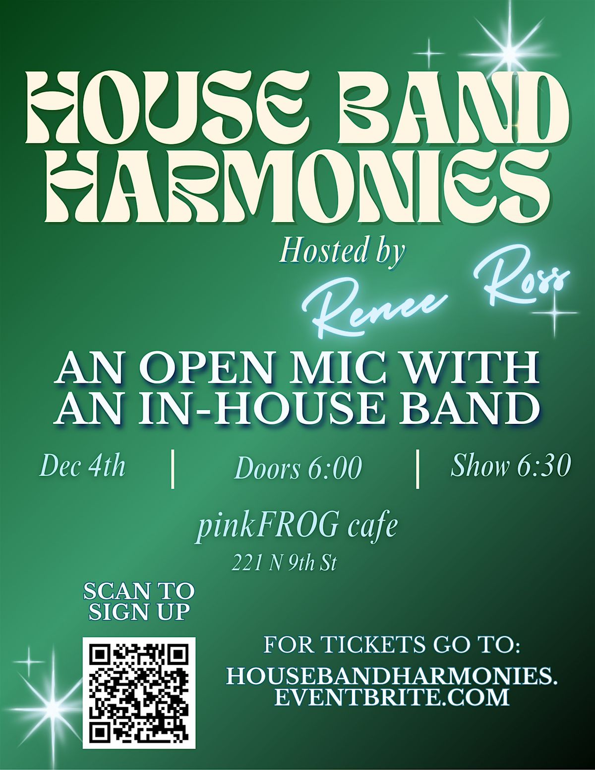 OPEN MIC NIGHT - House Band Harmonies - Open Mic With An In-House Band