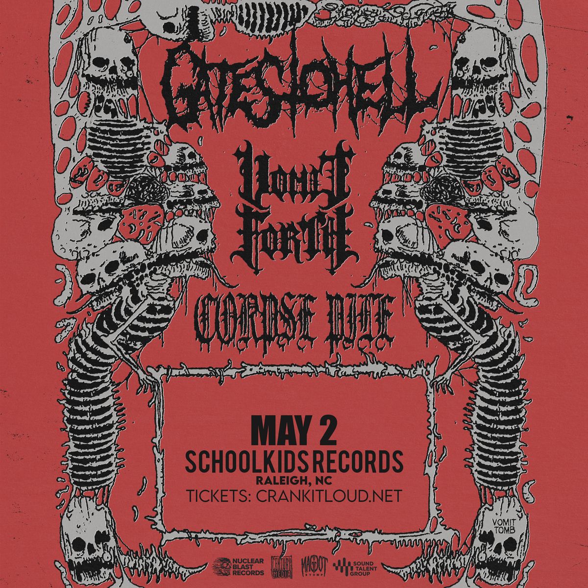 Gates To Hell at Schoolkids Records with Vomit Forth and Corpse Pile