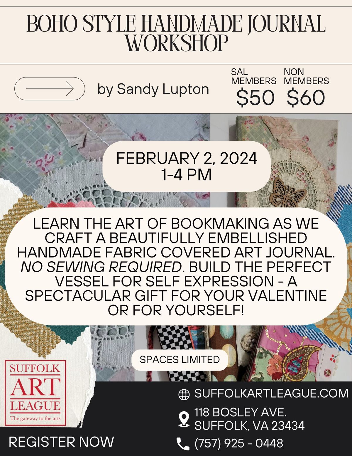 Boho Style Handmade Journal Workshop with Sandy Lupton