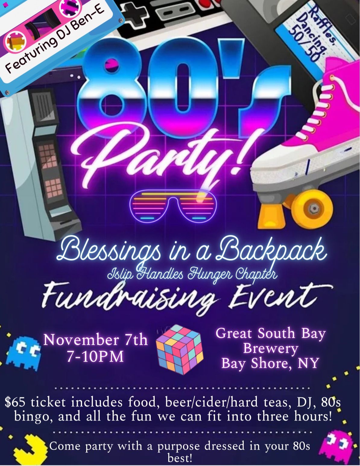 80s Party with a Purpose Fundraiser for Islip Handles Hunger