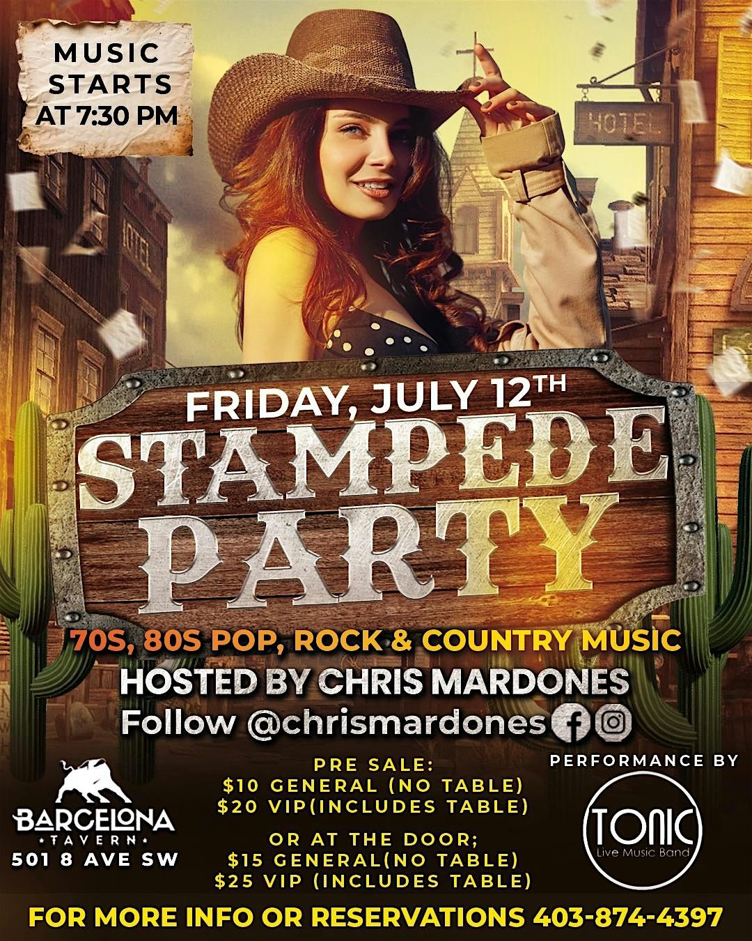 STAMPEDE PARTY with TONIC BAND in BARCELONA TAVERN