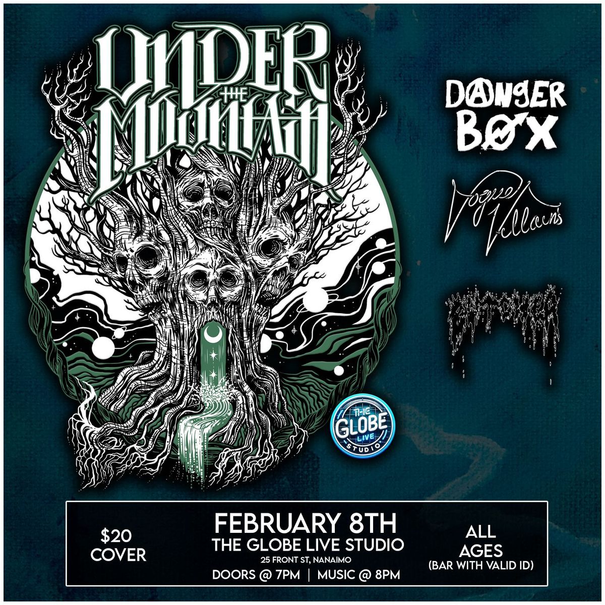 Under the Mountain album release show w\/ Danger Box, Vogue Villains and Butcher