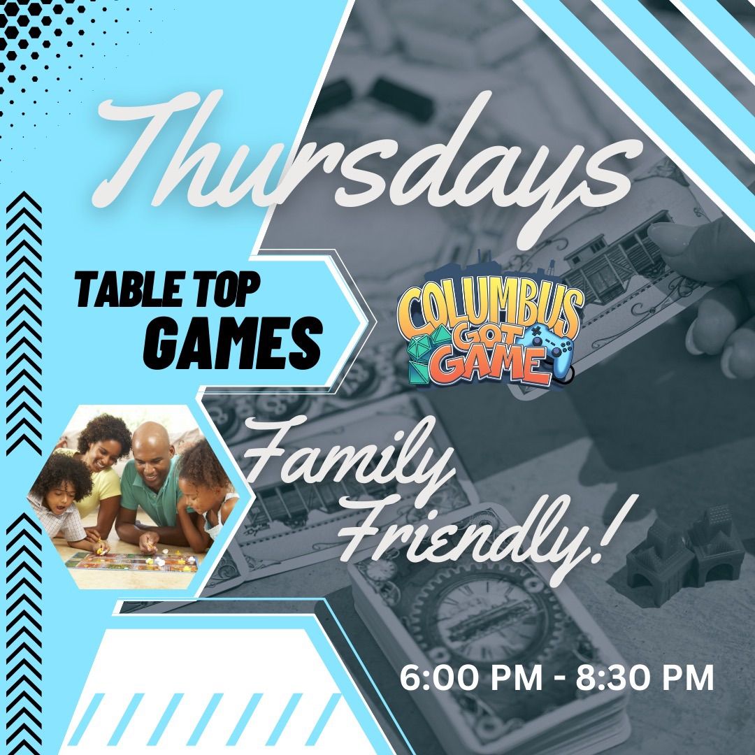 Table Top \/ Board Game Night at Columbus Got Game FREE & FAMILY FRIENDLY!