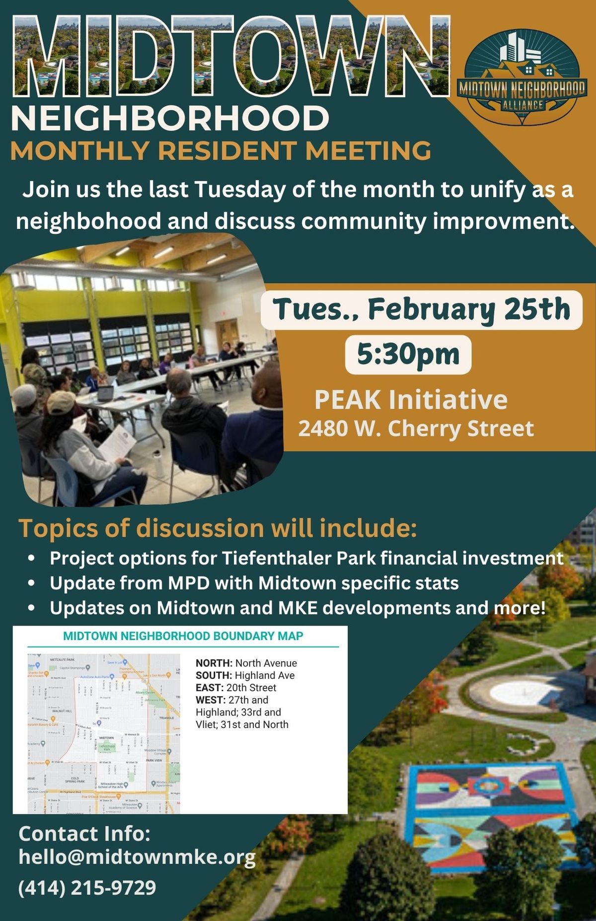 Midtown Monthly Meeting: Shaping the Future of Tiefenthaler Park