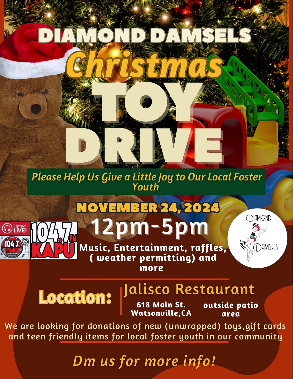 Diamond Damsels Christmas Toy Drive for Foster Youth 