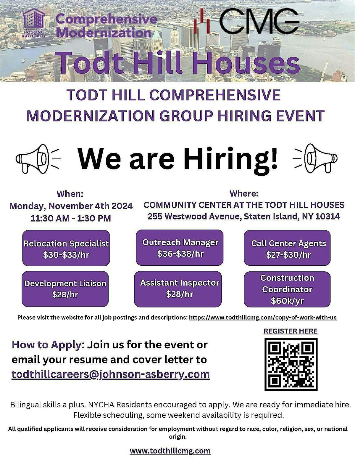 CMG's Todt Hill Houses Hiring Event