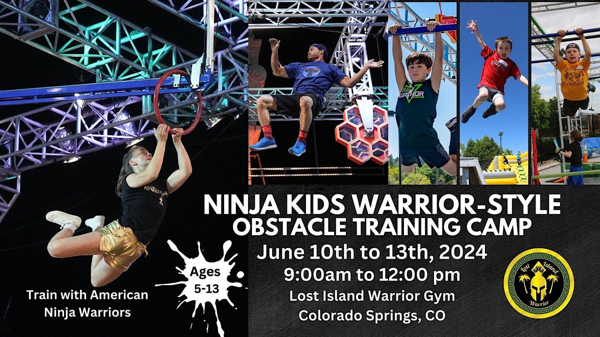 Ninja Kids Warrior Style Obstacle Training Camp w\/ American Ninja Warriors
