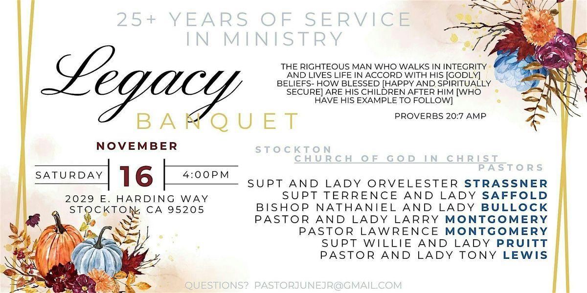 25+ Years of Service in Ministry Legacy Banquet