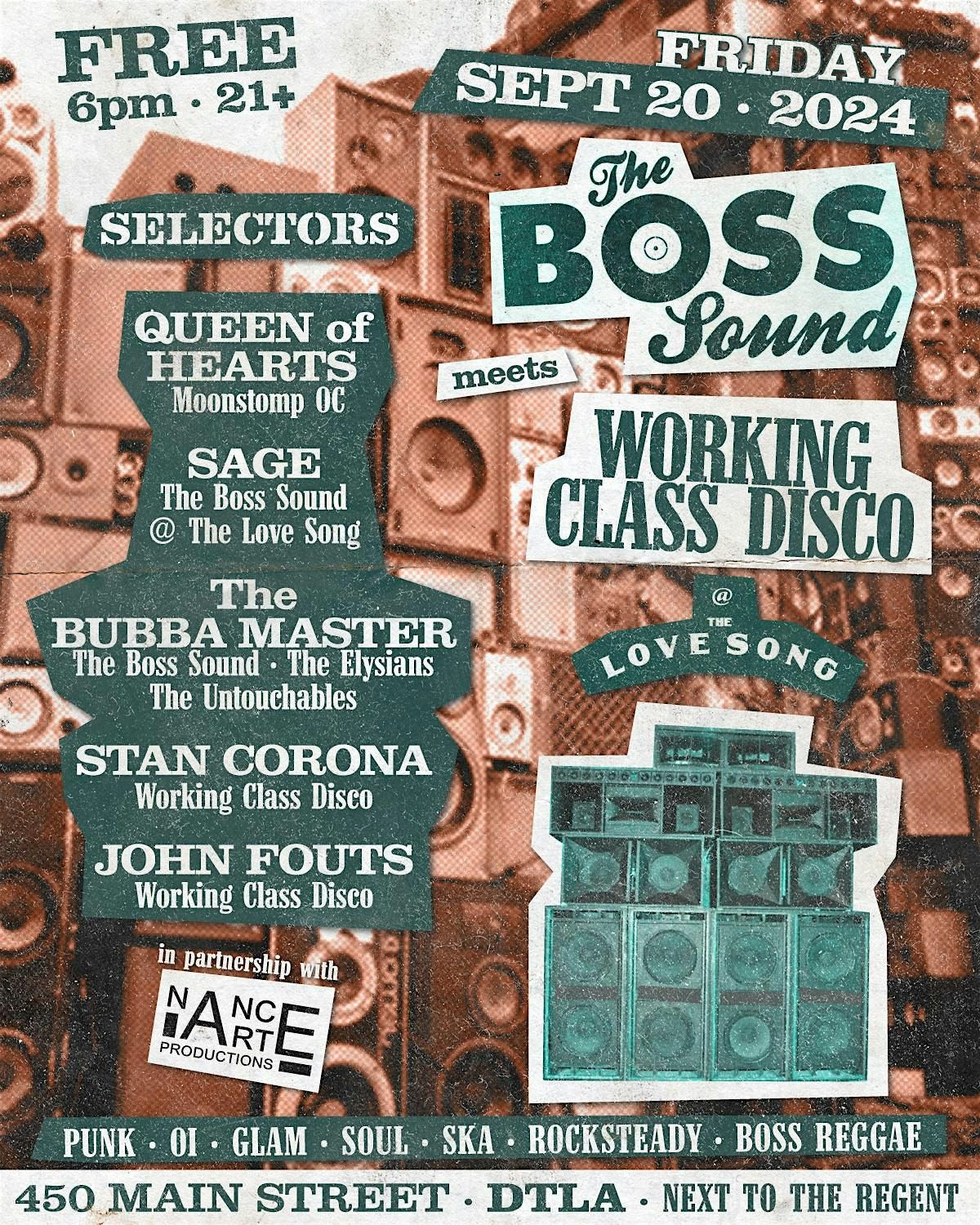 The Boss Sound meets Working Class Disco @ The Love Song Bar \u2022 Free \u2022 21+