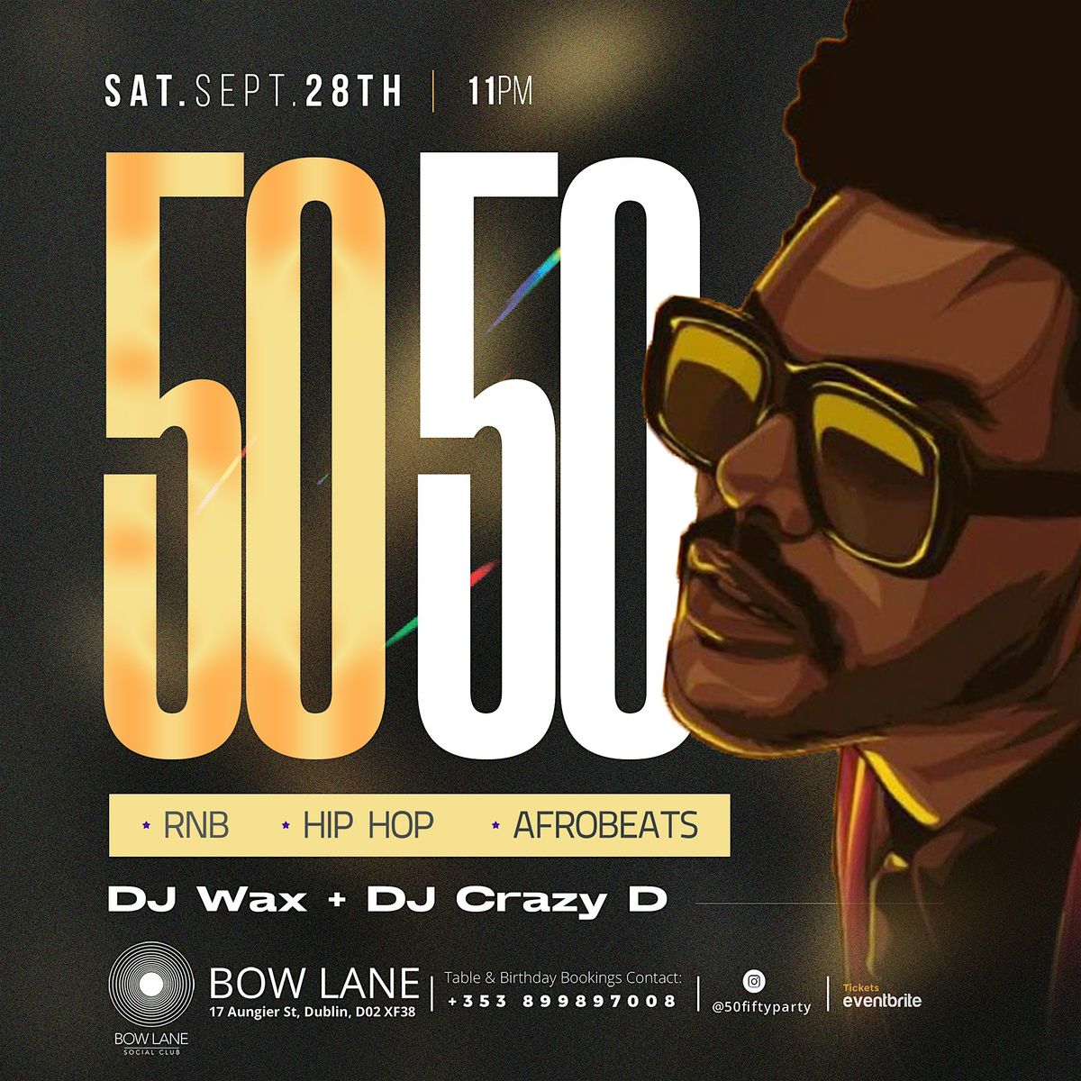 50\/50 RnB\/HipHop\/Afrobeats at Bow Lane