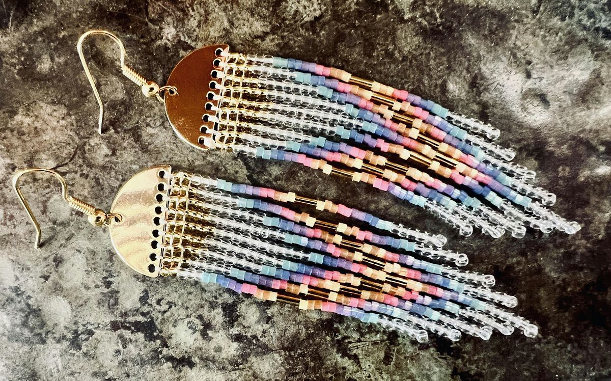 Sparkling Rainbow Fringe Earrings