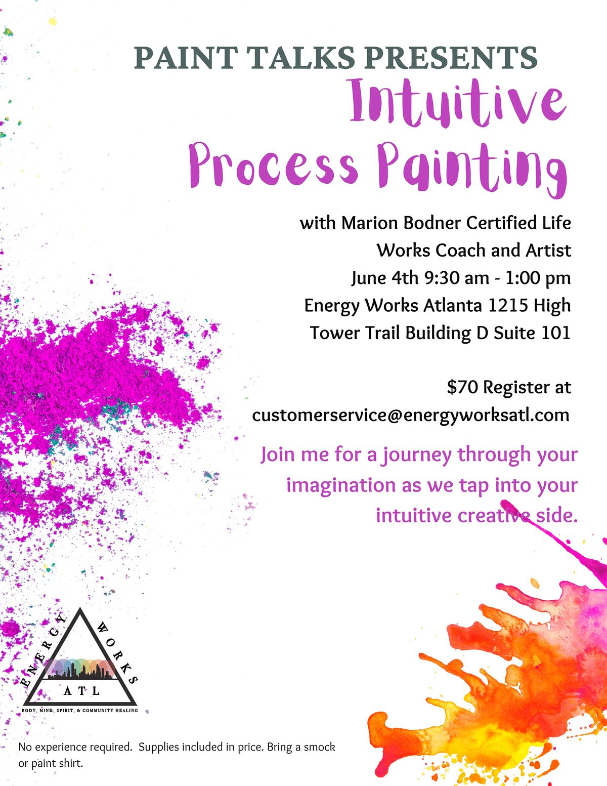 INTUITIVE PROCESS PAINTING WORKSHOP - with Marion Bodner from Paint Talks