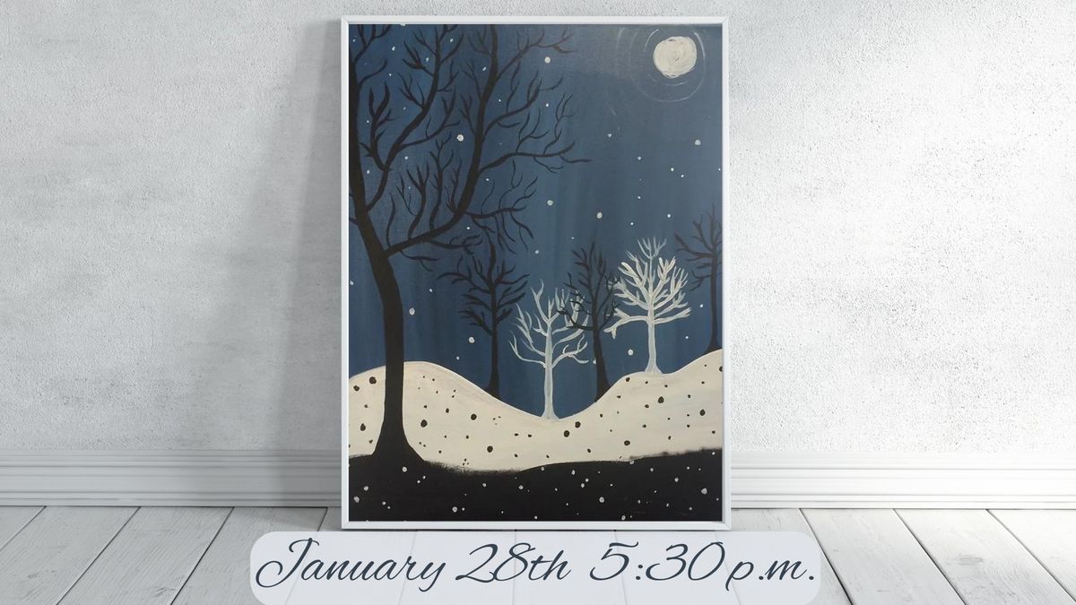 Weekly Canvas Painting Workshop: Winter Night