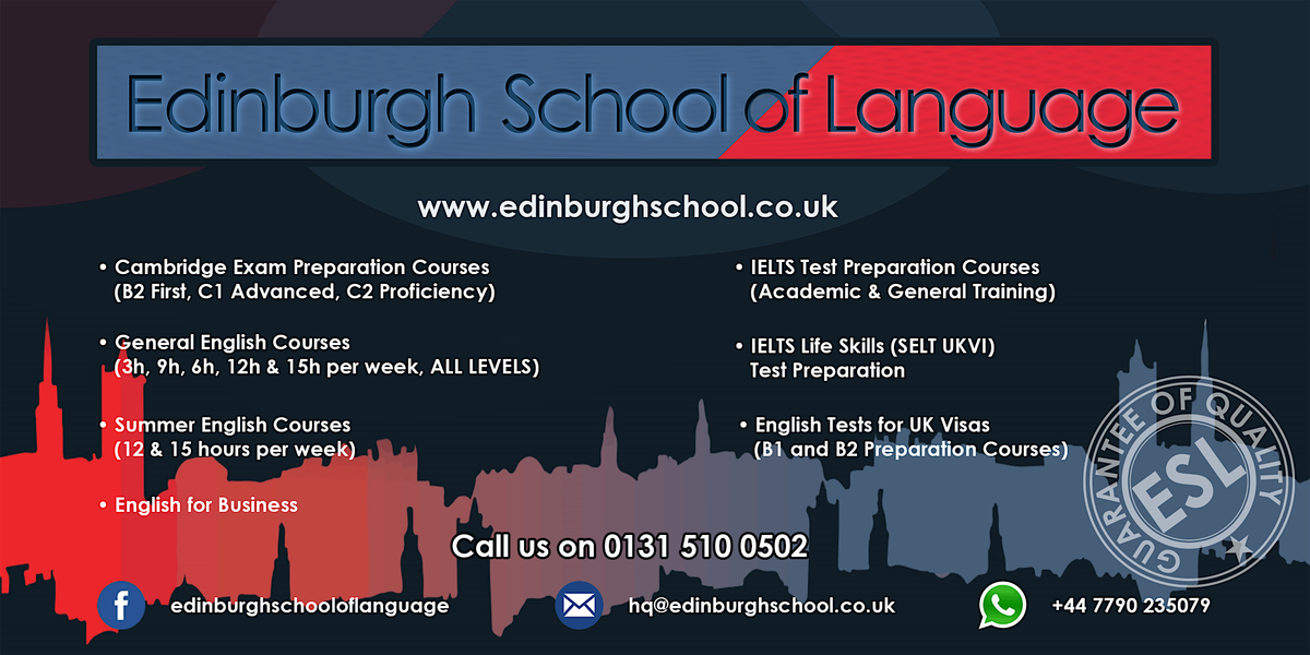 VARIOUS ENGLISH courses in Edinburgh