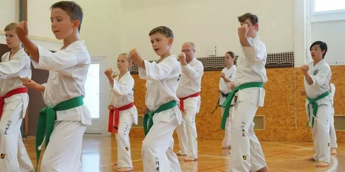 Kicking out health, playing style - children Taekwondo training