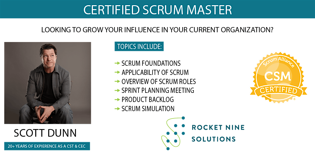 Scott Dunn|Nashville-In Person!|Certified ScrumMaster |CSM|May 25th - 26th