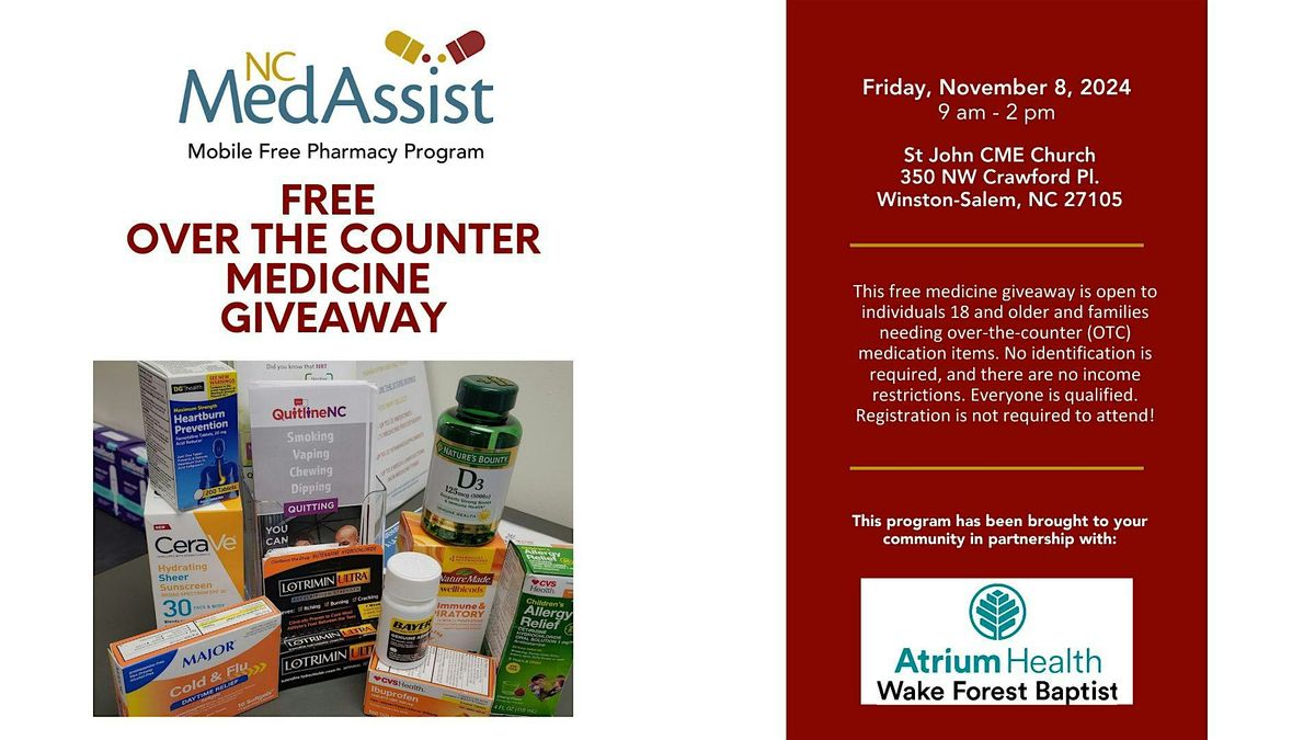 Forsyth County Over-the-Counter Medicine Giveaway  and Community Event