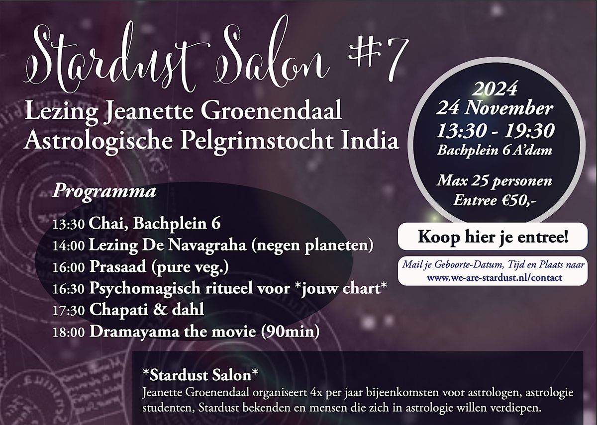 Stardust Salon #7 Lezing\/Workshop\/Film Astrologische Pelgrimstocht India