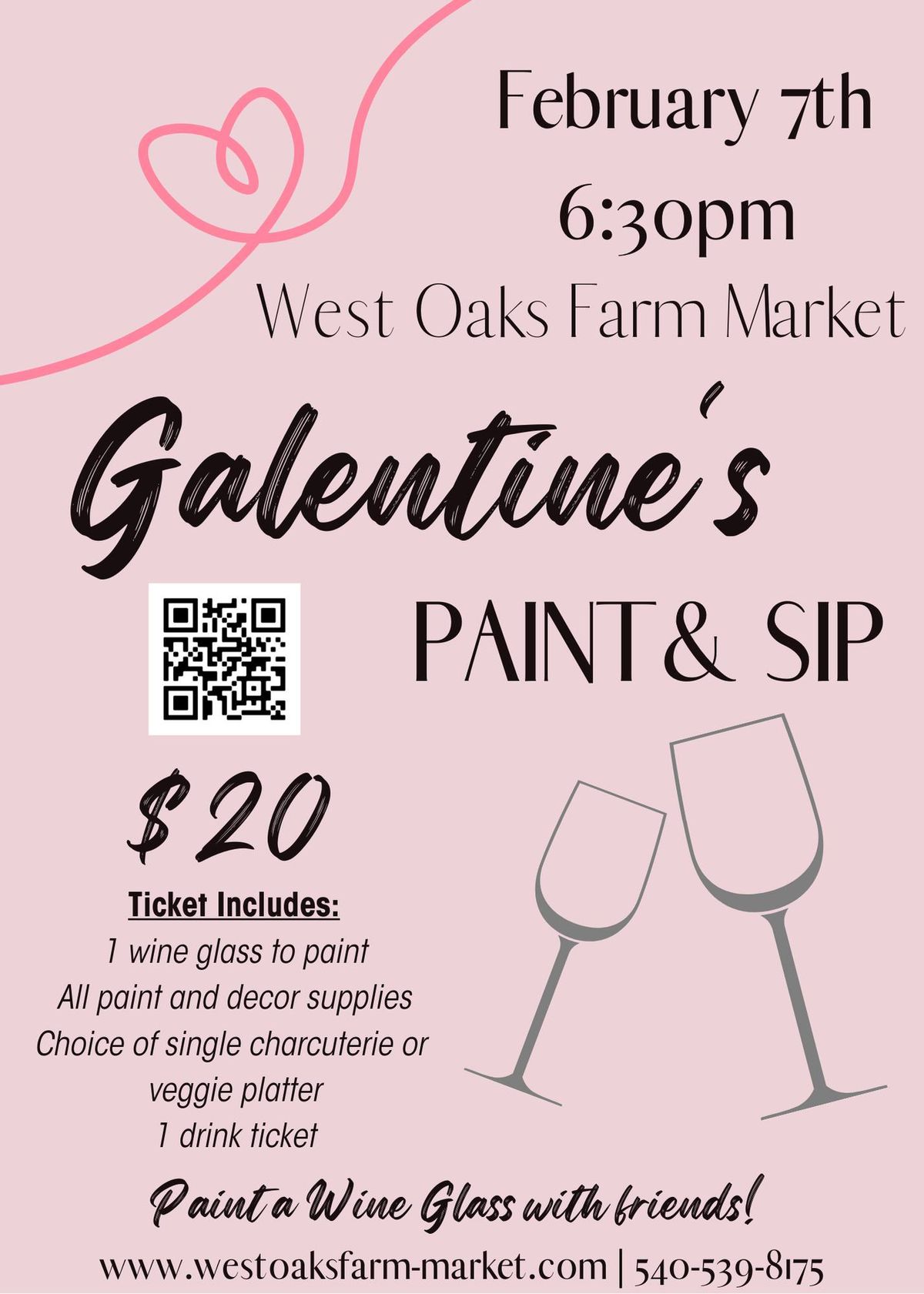 Galentine's Wine Glass Paint Night