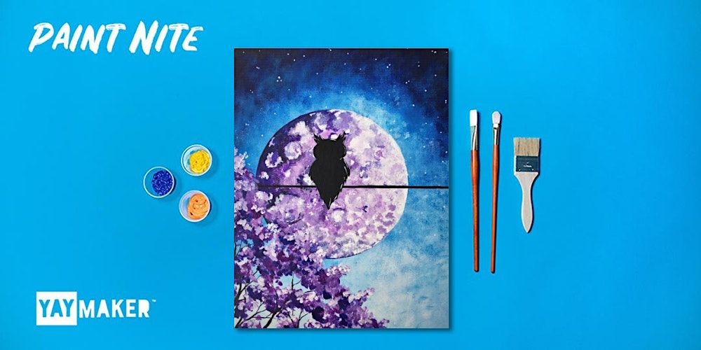 Virtual: Paint Nite: Owl and The Spring Moon