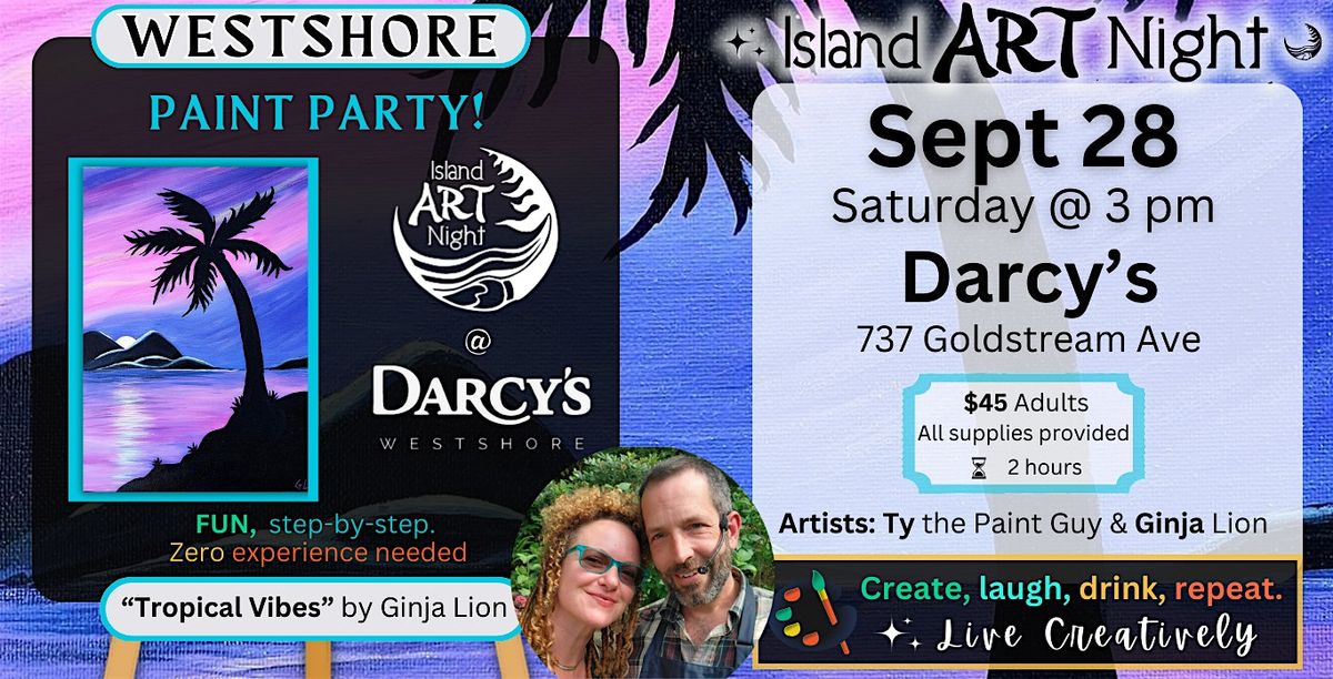 ART Night returns with Ginja and Ty!  Join us for a paint party at Darcy's