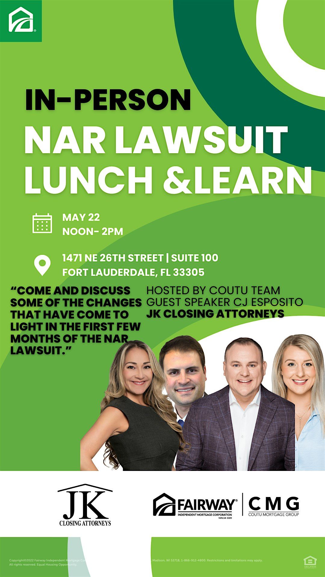 NAR Lawsuit Lunch and Learn with Fairway Mortgage & JK Closing Attorneys