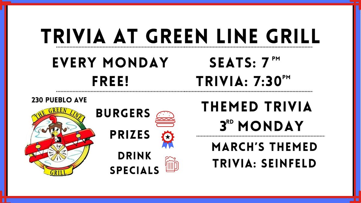 Free Trivia at Green Line Grill Mondays