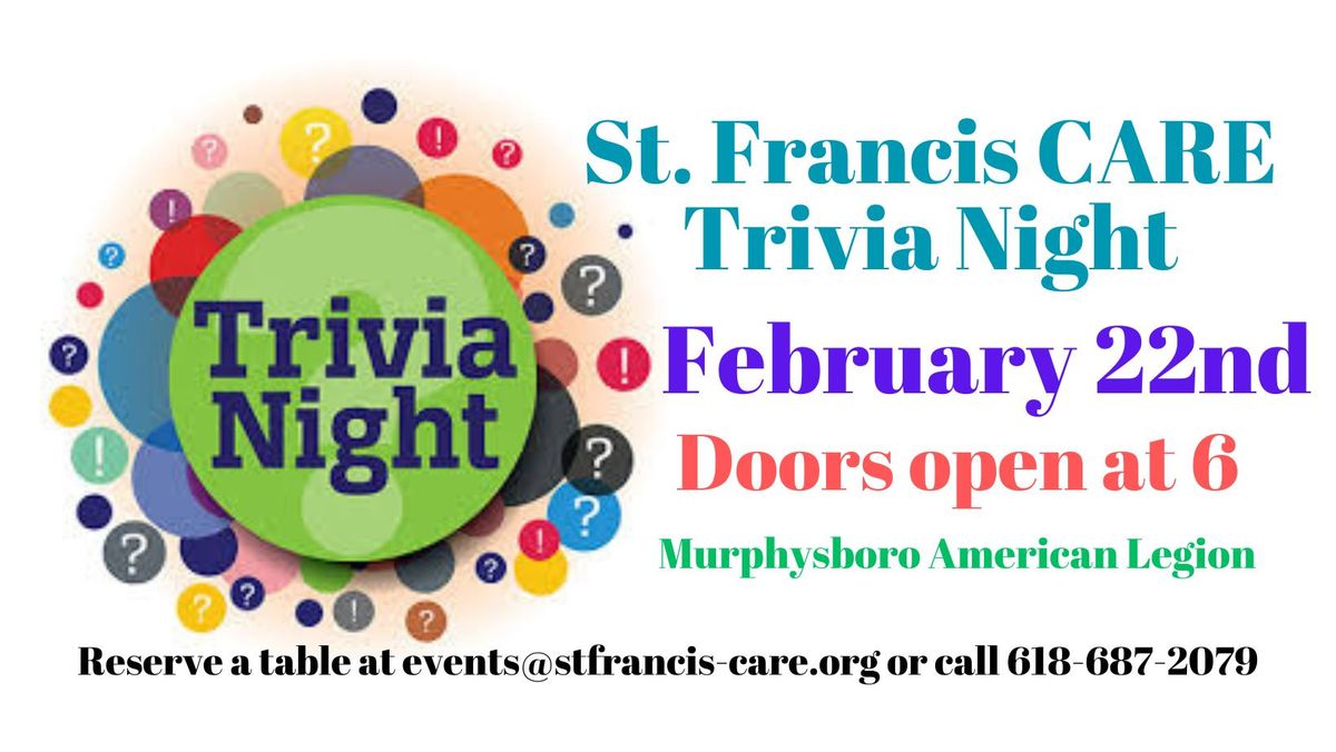 St. Francis CARE's Trivia Night Save the Date!