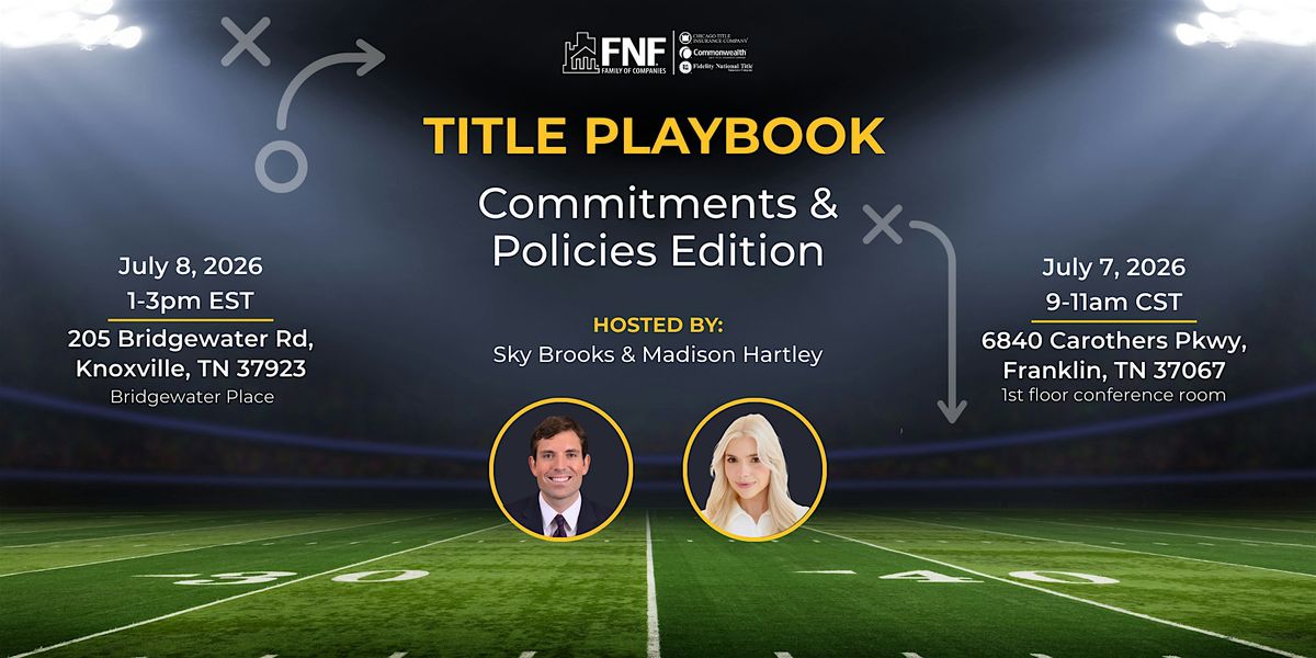 Title Playbook-Commitments & Policies Edition-Knoxville