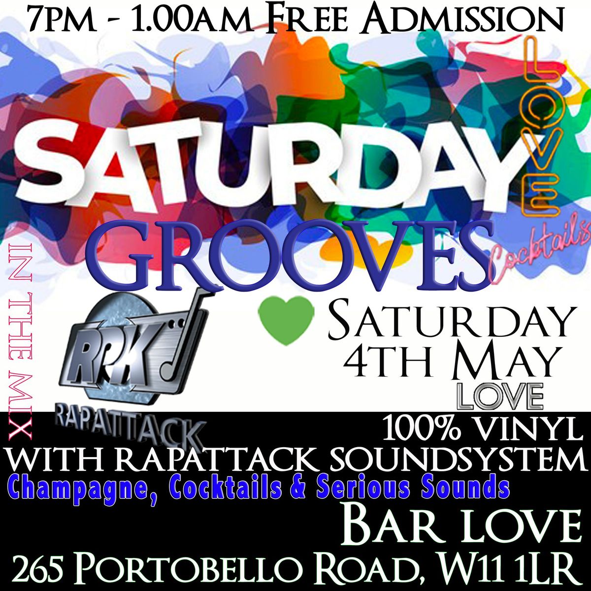 Bank Holiday Saturday Grooves @ Bar Love