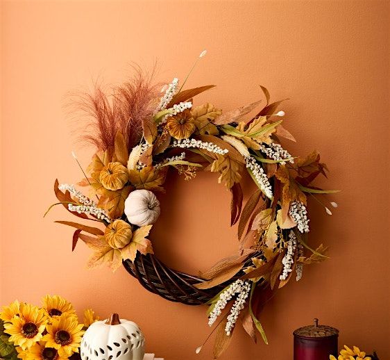 Fall Floral Pumpkin Wreath