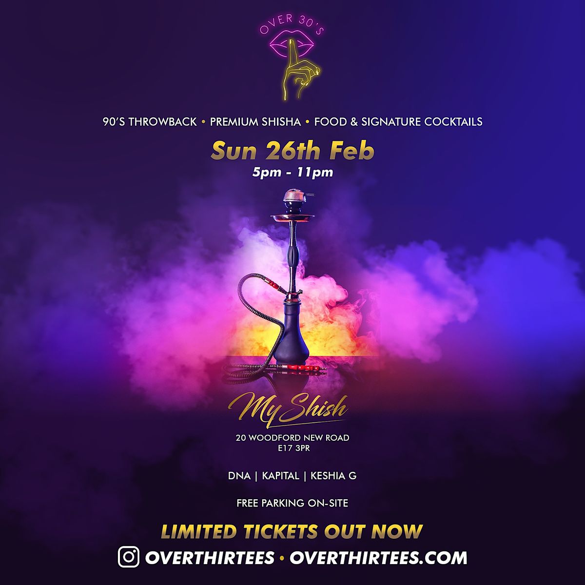 Shisha Promotion OVER 30S SHISHA & VIBES, MyShish, London, 26 February 2023