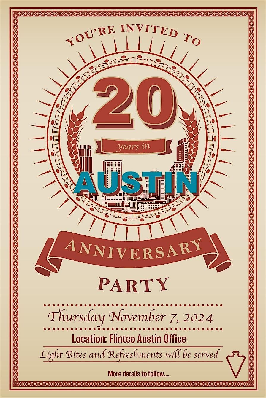 Celebrate 20 Years in Austin with us!