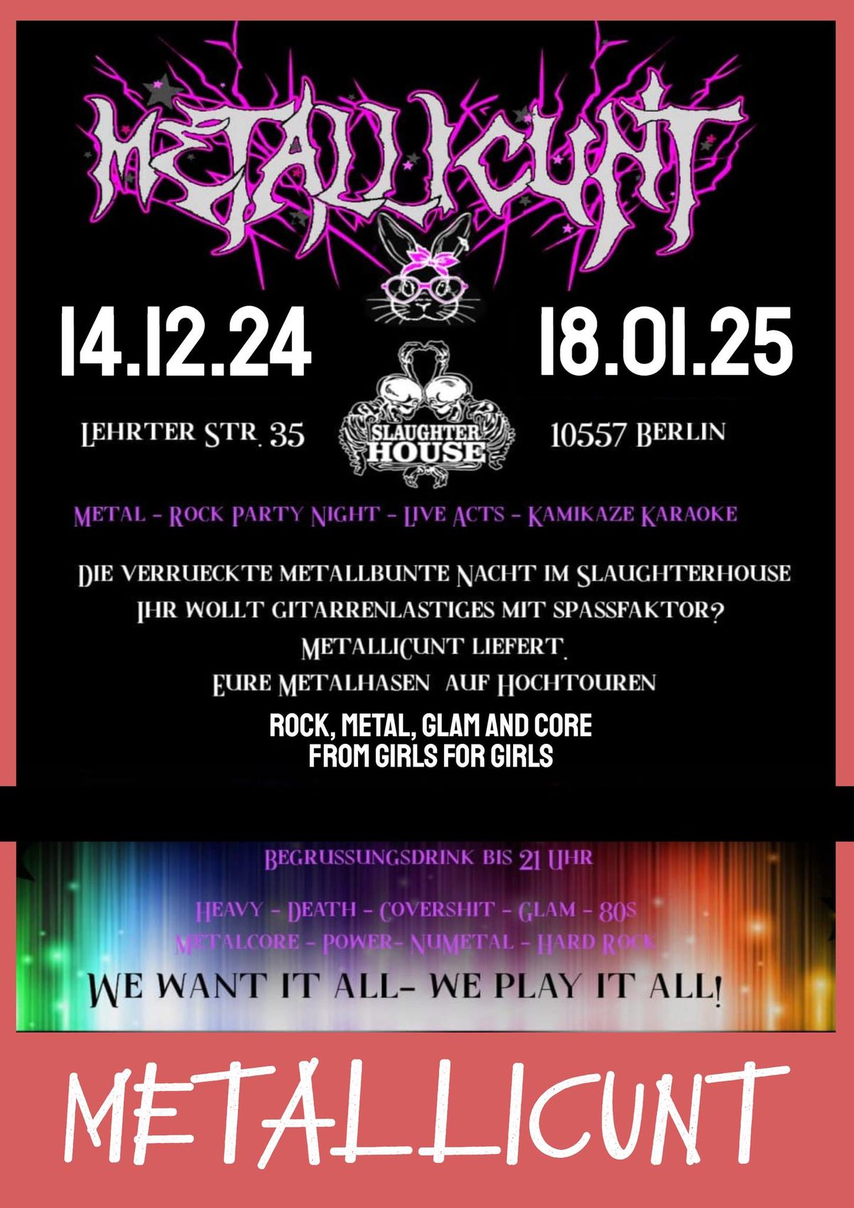 METALLICUNT ! Die Metal-Party von GIRLS f\u00fcr GIRLS!