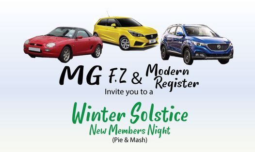 MG F, Z & Modern Register Winter Solstice,                  New Members Night