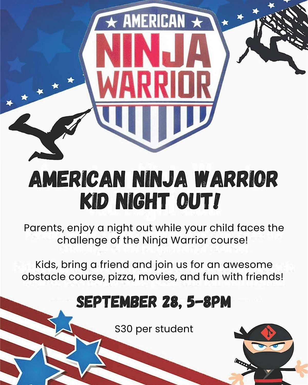 Ninja Warrior Kids Night Out