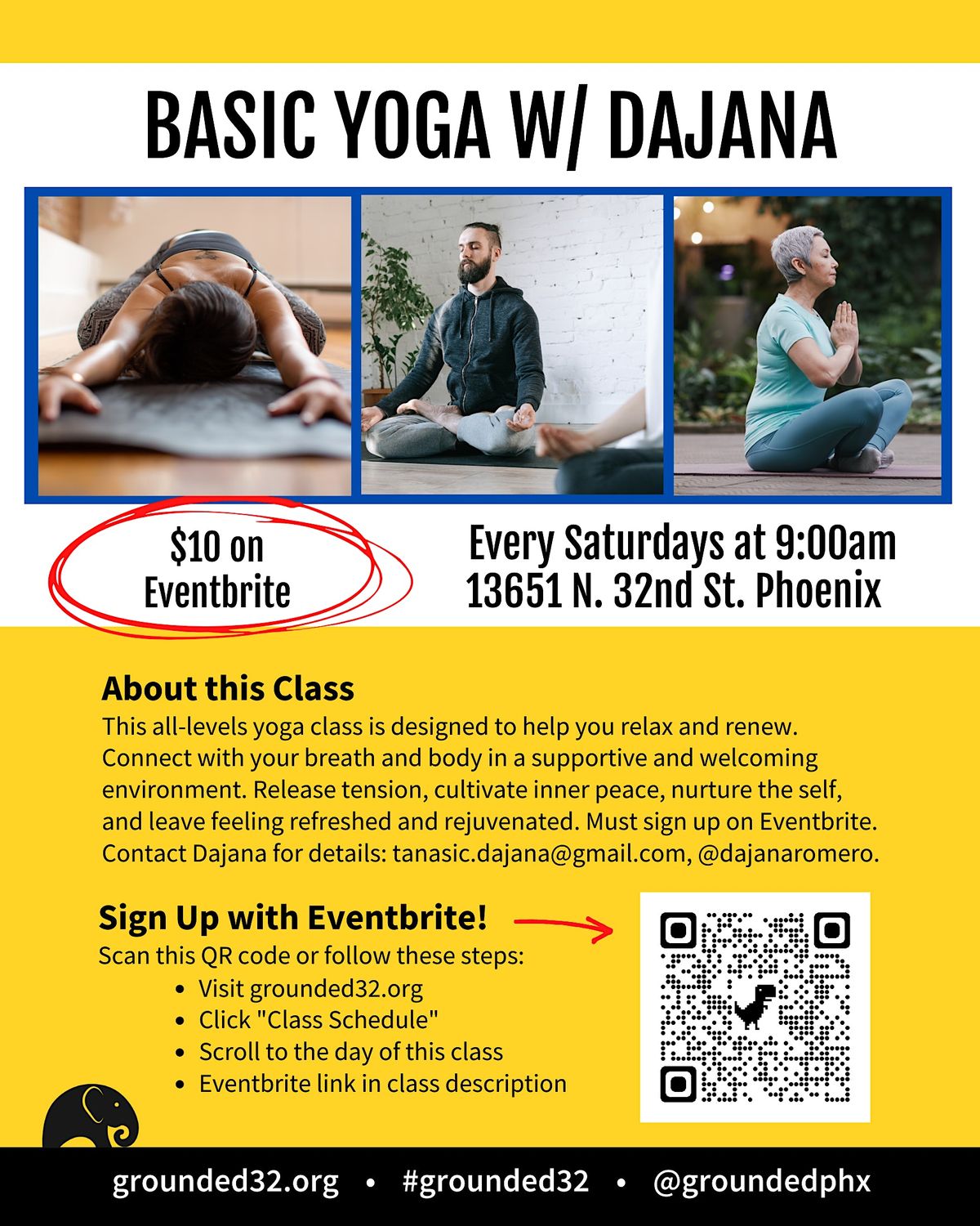 Basic Yoga w\/ Dajana - Relax, Renew, Connect & Release Tension!