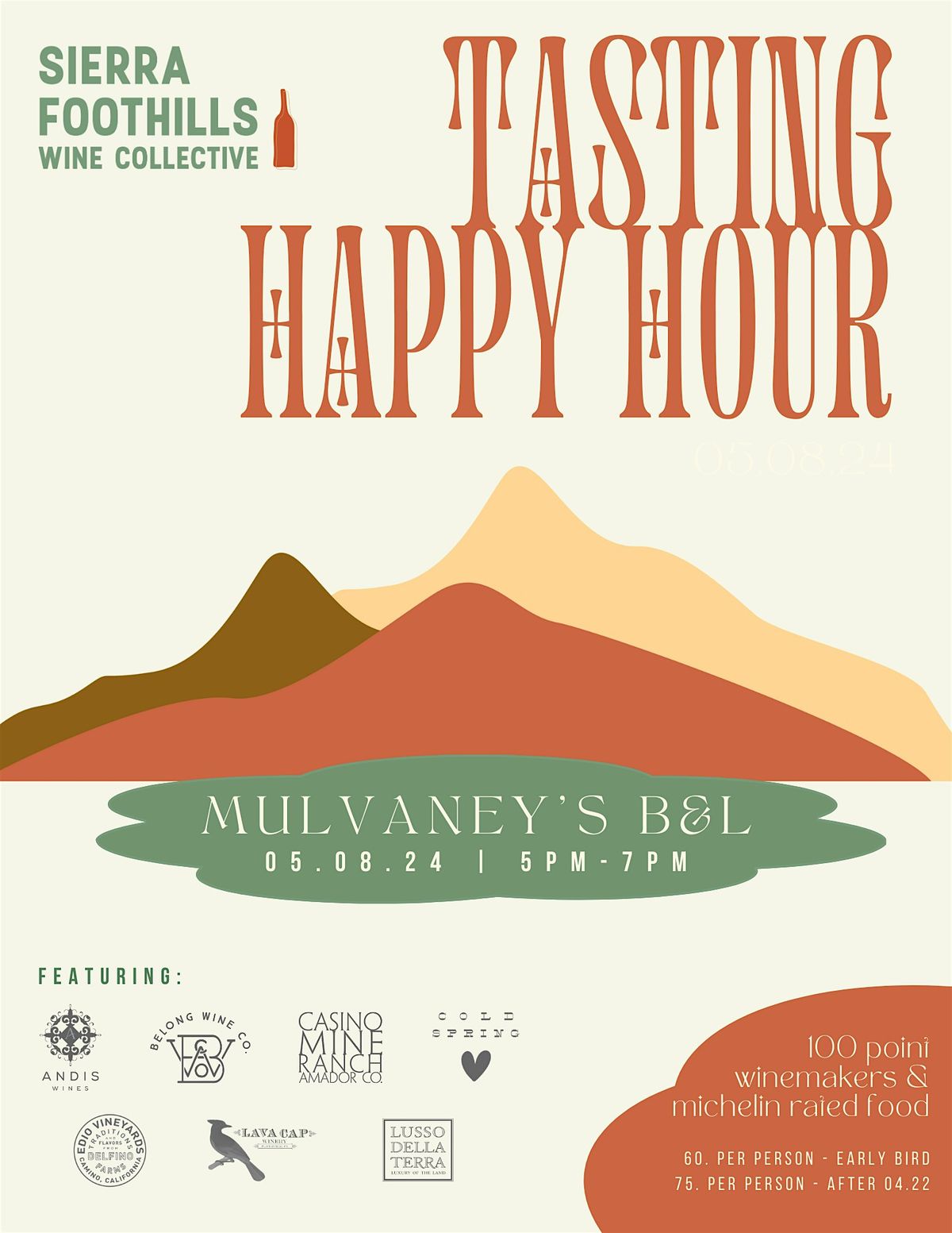 Sierra Foothills Wine Collective Happy Hour Event at Mulvaney's B&L
