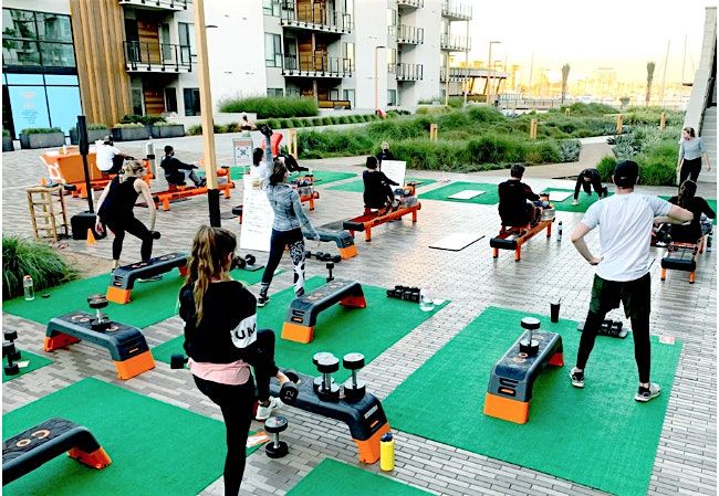 Orangetheory Fitness Outdoor Workout by the Pool