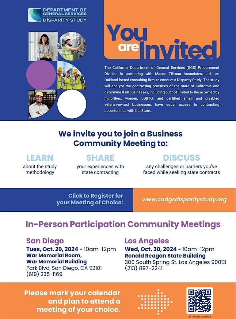 Attend! DGS Business Community Meeting in Eureka, November 12,  10am-Noon