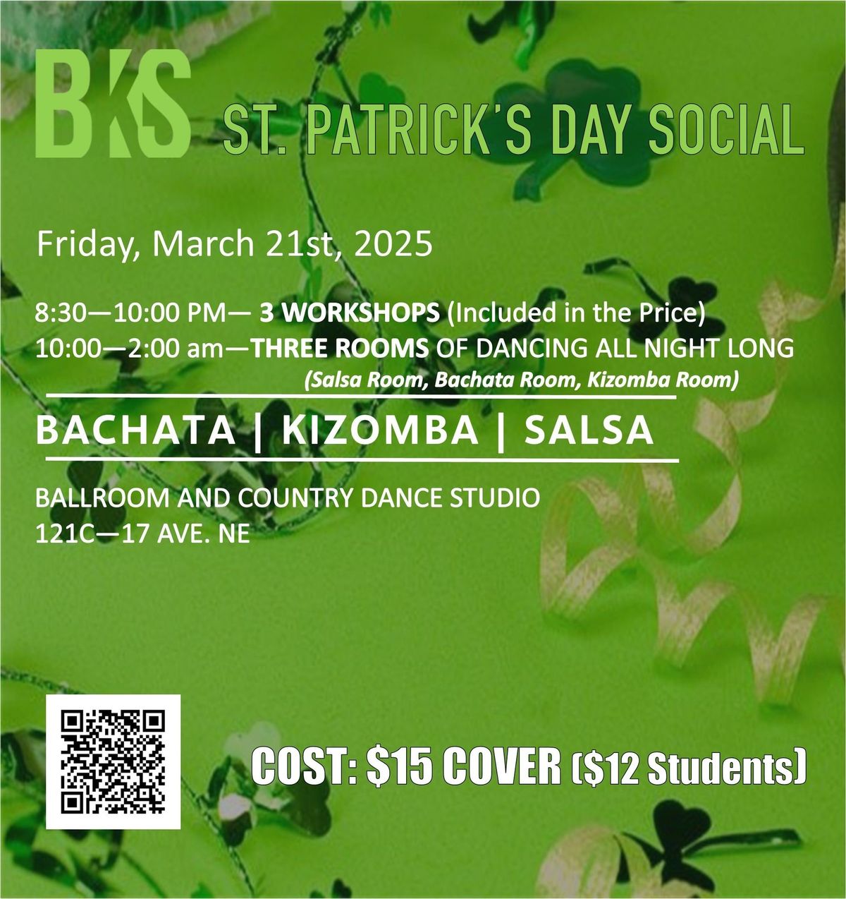 BKS (Bachata Kizomba Salsa) St. Patrick's Day Party