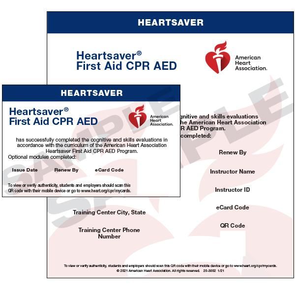 AHA First Aid\/CPR\/AED Course ($85)