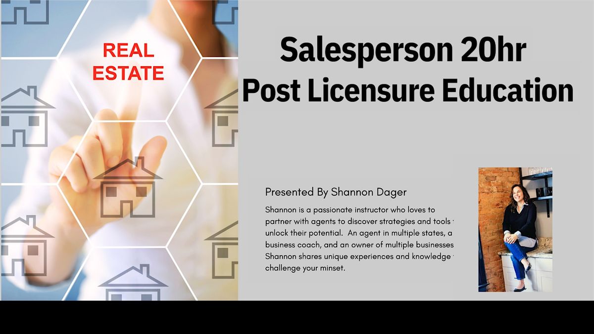 FREE Salesperson 20hr Post Licensure Education