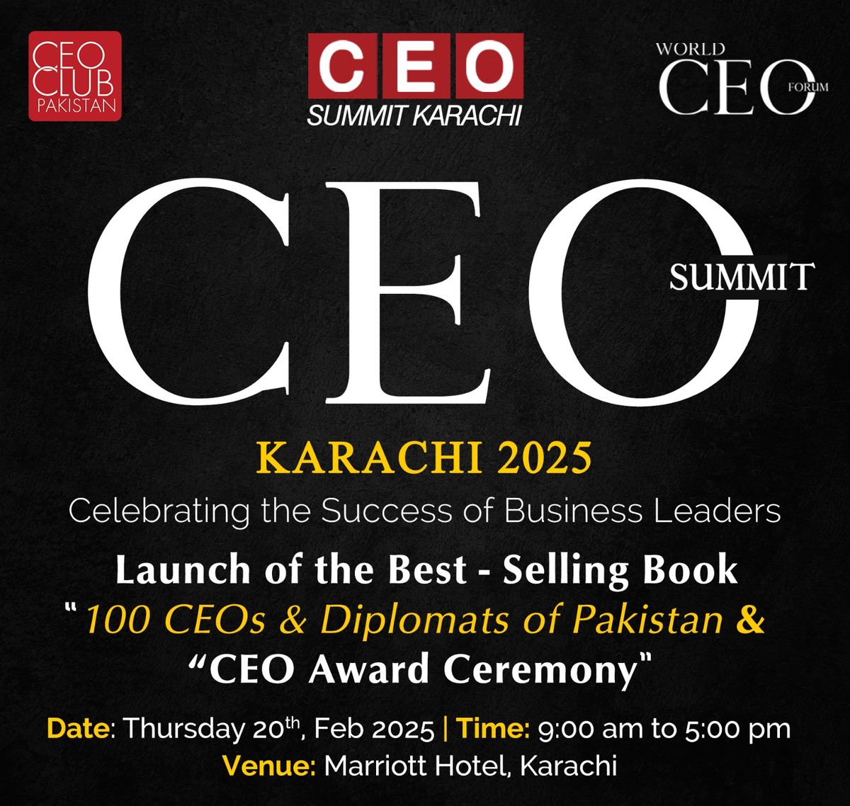 CEO Summit Karachi by World CEO Forum - A Project of CEO Club Pakistan